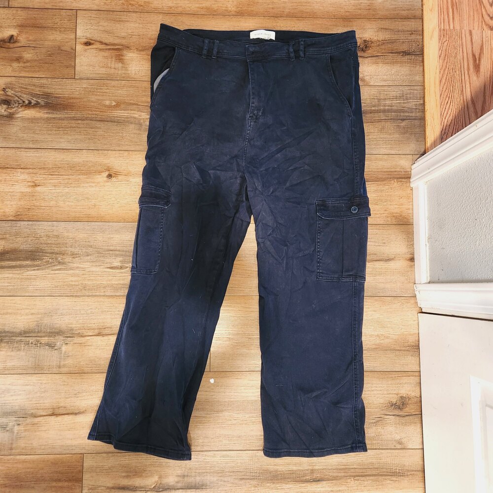 Risen Jeans Cargo Pants Navy Utility Pockets Womens Size 20